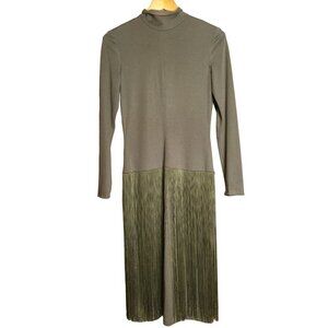 Vintage Lilli Diamond Women's Turtleneck Knit Fringe Dress Brown Size 10